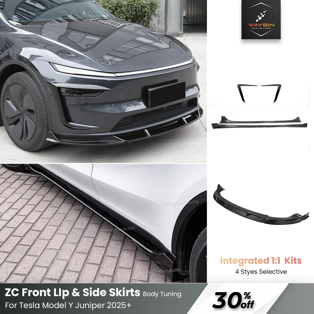 

Для Tesla Model Y Juniper 2025+ ZC: Передний сплиттер-спойлер, бампер с ветровым дефлектором, боковые пороги, оригинальные автомобильные аксессуары