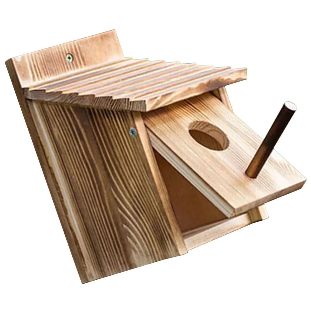 

Wooden Bird Breeding Nest Durable Hanging Bird Garden Decoration Parrot Lark Nesting Box Parakeet Nesting