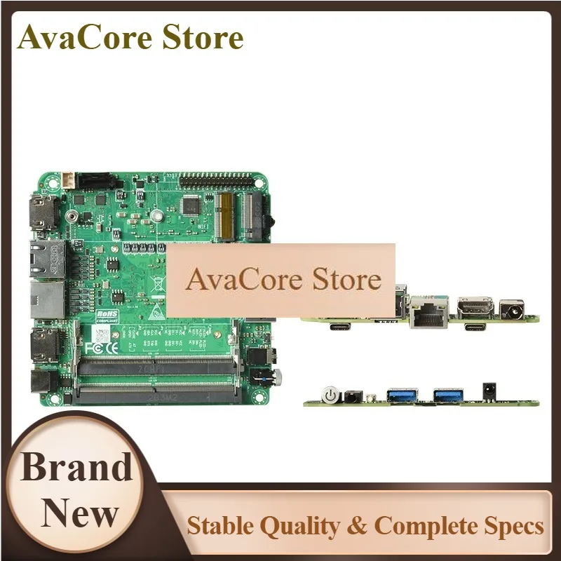 AvaCoreNewest NUC Motherboard CPU 12TH GEN Processor I5-1240p/i7-1260p 2*HDMI 2*DP Type-c DDR5 Ram TPM2.0 2*I225V Lar Card