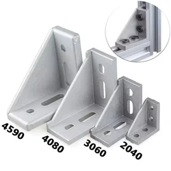 4Pcs Single Corner Bracket 2040 3060 4080 4590 Fitting Angle Corner Aluminum L Connector Fastener for V-Slot Aluminum Profiles