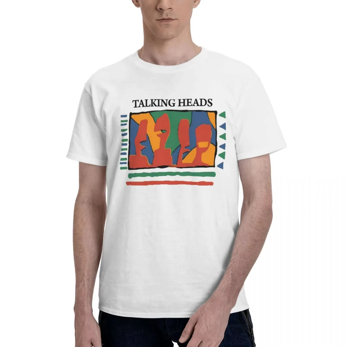 

Funny Talking Heads Band T-Shirts for Men Round Neck Cotton T Shirt Post Punk Short Sleeve Tee Shirt Original Clothing