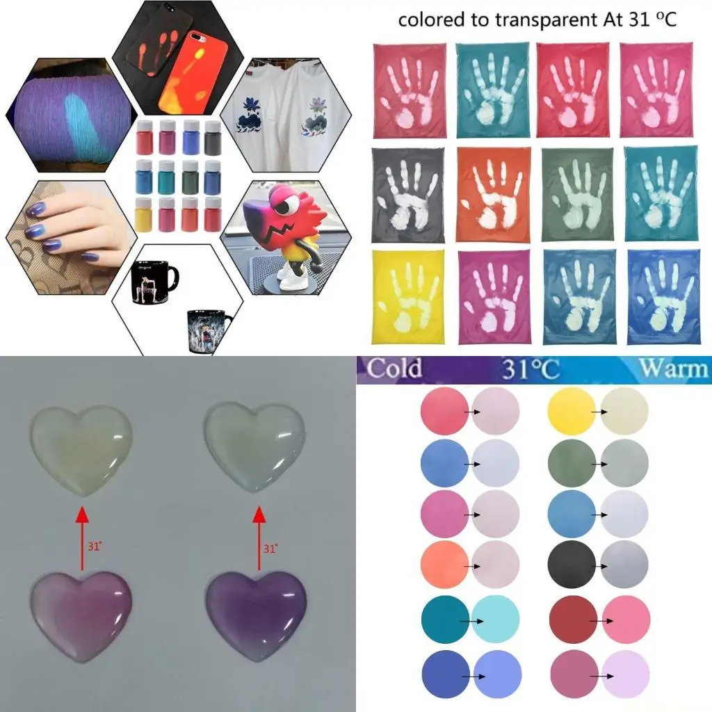 

D46E Изменение цвета Фантастическая блестящая температура Активный пигмент Горячий чувствительный порошок