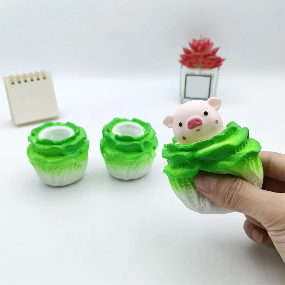 

Kneading Squeeze Toy Squeeze Toy Soft Tpr Squeeze Fidget Toy Cartoon Cabbage Pig/rat/rabbit Doll for Quick Stress for Kids