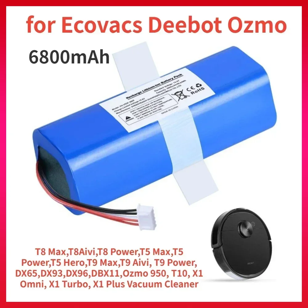 

Original Battery Replacement for Ecovacs Deebot Ozmo T8, T8+, T8+ DLX11-54 Vacuum Cleaner Roboter 14.4V 6800mAh Li-ion Battery