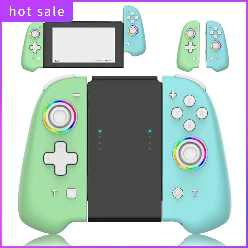 

ELEC-Illuminated Handle Controller Compatible With Nintendo Switch/OLED Ergonomic Handle Controller For Handheld Mode