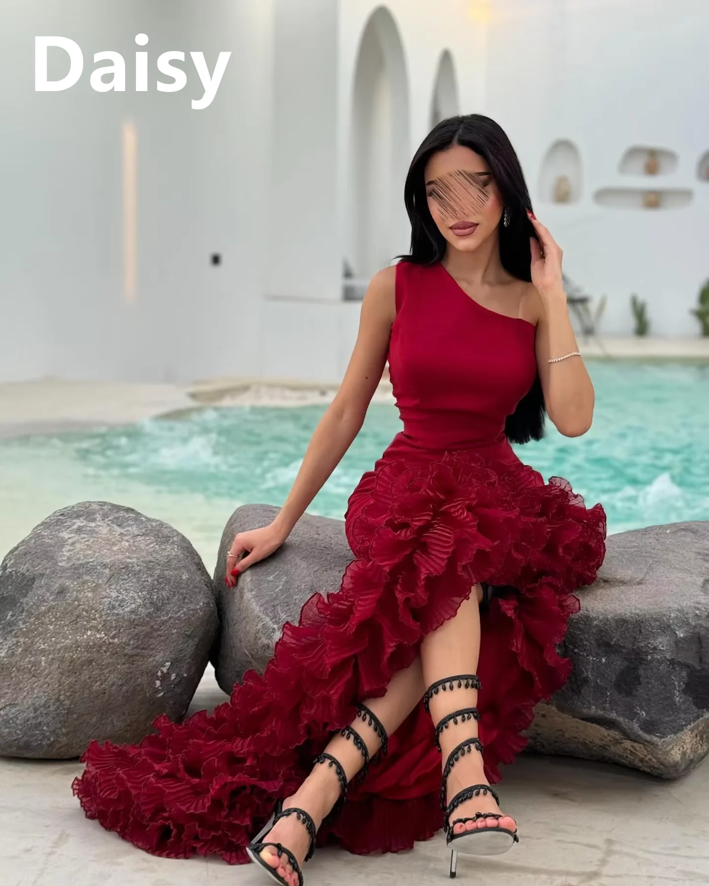 

Sharon Dress 2025 Prom Dress Women Red Pleated customized One Shoulder Evening Gowns Floor Length Special Occasion Dresses