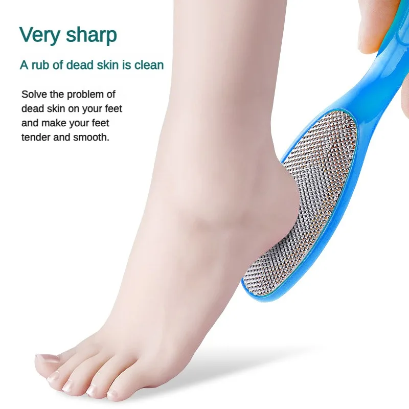 1Psc Stainless Steel Foot File Double-sided Foot Scrubber Dead Skin Remover Brush Foot Care Tool