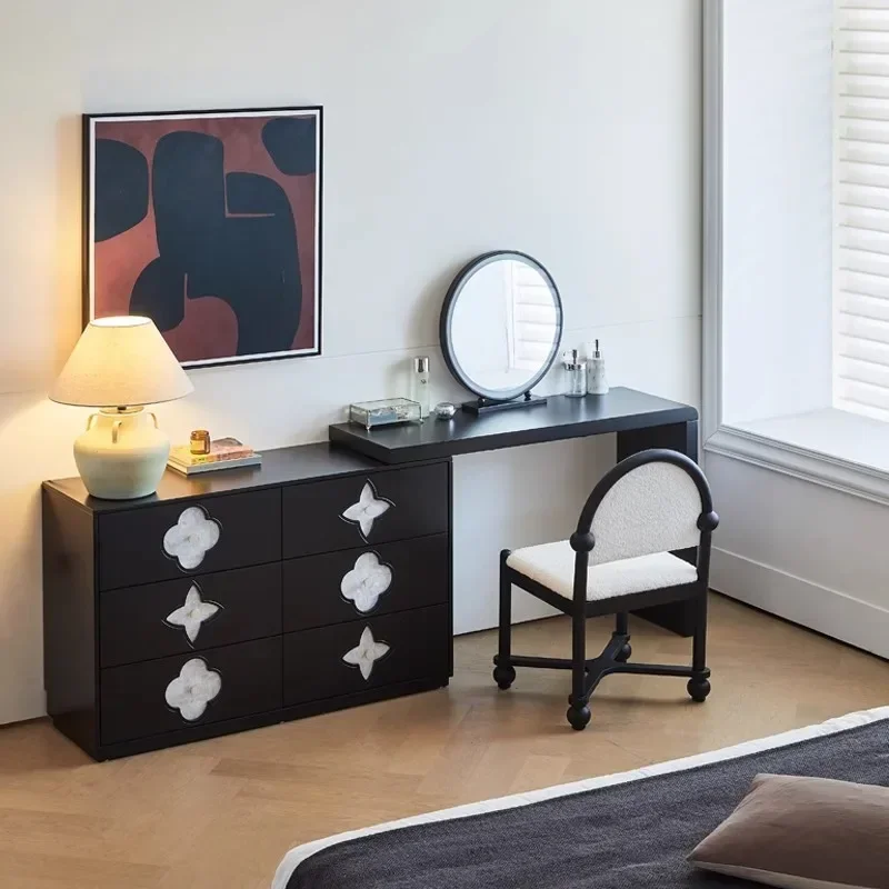 

Modern, minimalist, solid wood, dresser, chest of drawers, one-piece, retro, corner, retractable, storage cabinet