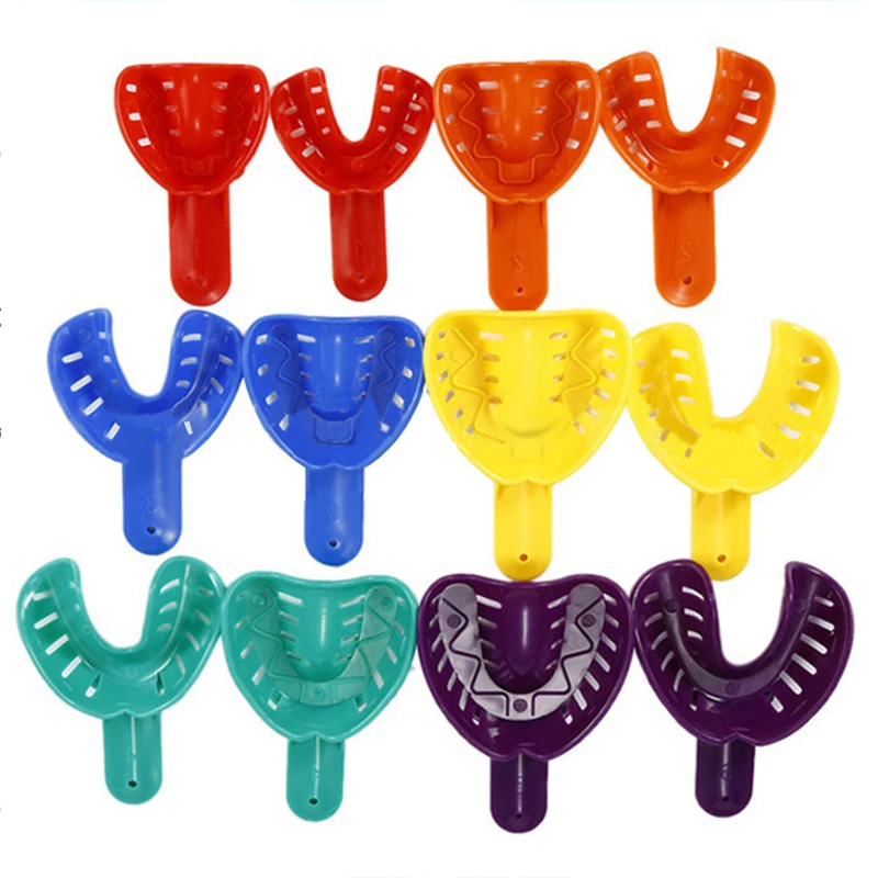 

12Pcs/set Plastic Dental Impression Trays Dental Central Supply Materials Teeth Holder For Adult And Children Dentist Tools Lab