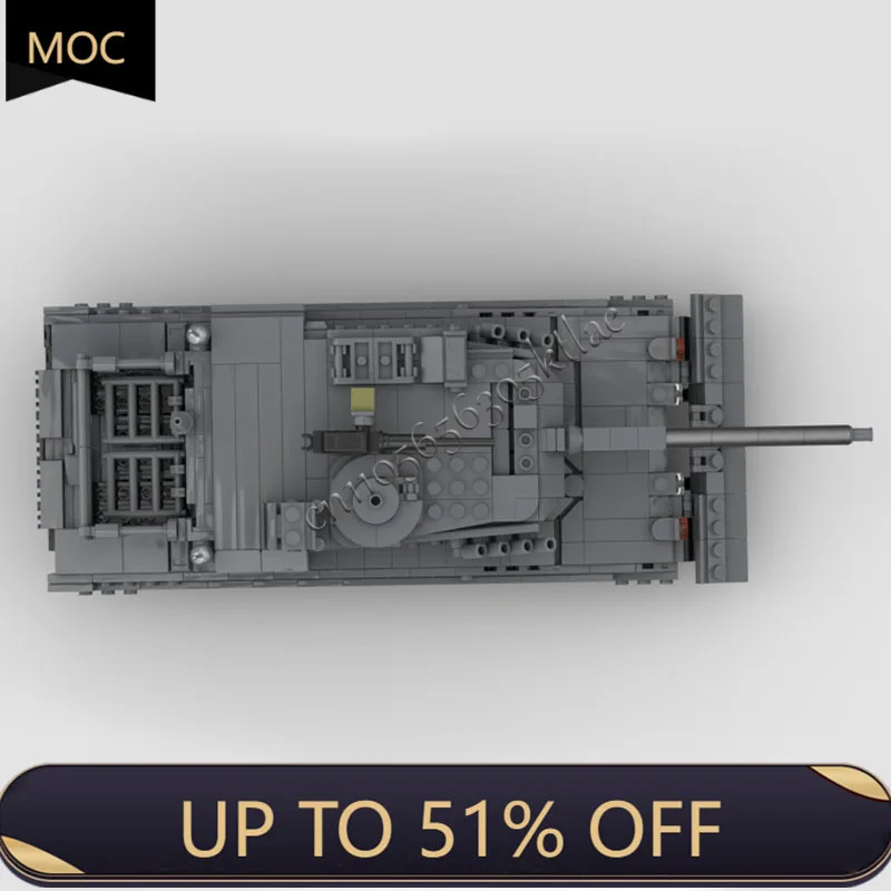 1181 PCS MOC 중앙 전방위 주력 전차 모델 모듈식 블록 DIY 기술 조립 어린이 장난감 선물