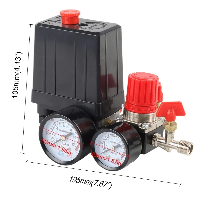 Air Compressor PRESSURE Switches ควบคุมวาล์ว 90-120PSI 240V เปลี่ยนส่วนเครื่องวัดความดันวาล์วบรรเทา Drop Ship
