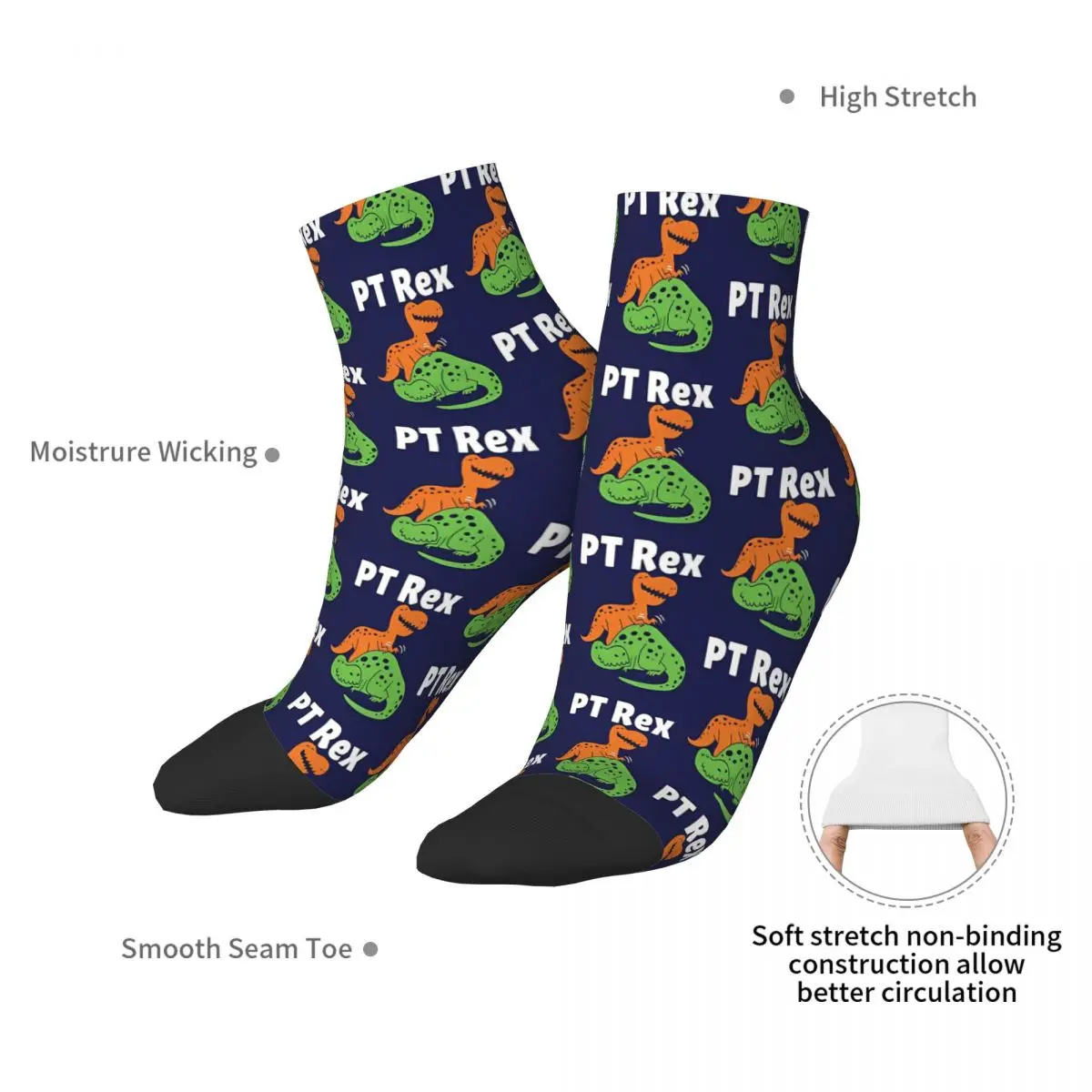 Physical Therapist PT Rex Ankle Socks Male Mens Women Summer Stockings Polyester