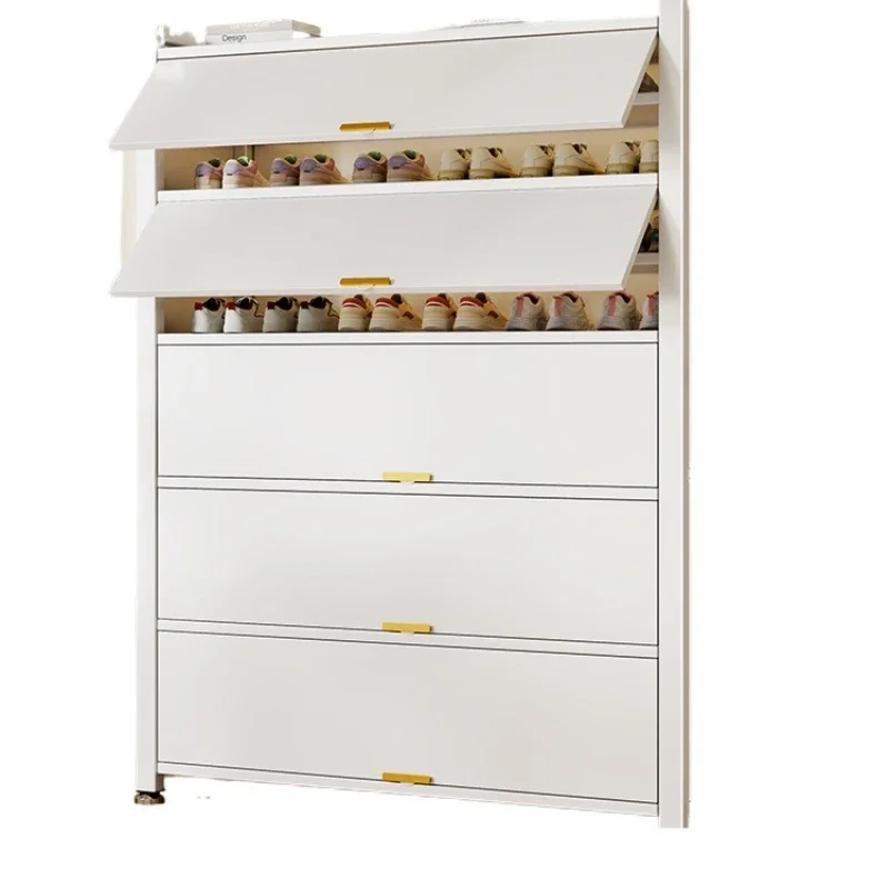 

Shoe cabinet, dust-proof storage, indoor home storage cabinet integrated against the wall