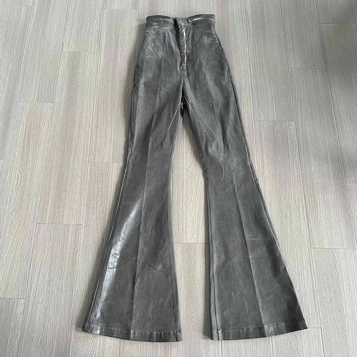 

NIGO мужские весенне-осенние серые джинсы с высокой талией, уличные трендовые расклешенные брюки, модный тренд, весна и лето # NGTOP11955