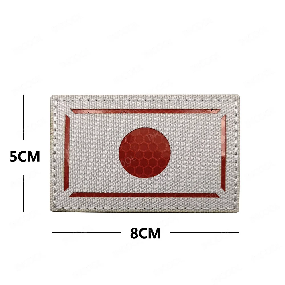 Japan Flag Embroidered Patch IR Infrared Reflective Flags PVC Japanese Patches Appliqued Strip Patches For Clothing Cap