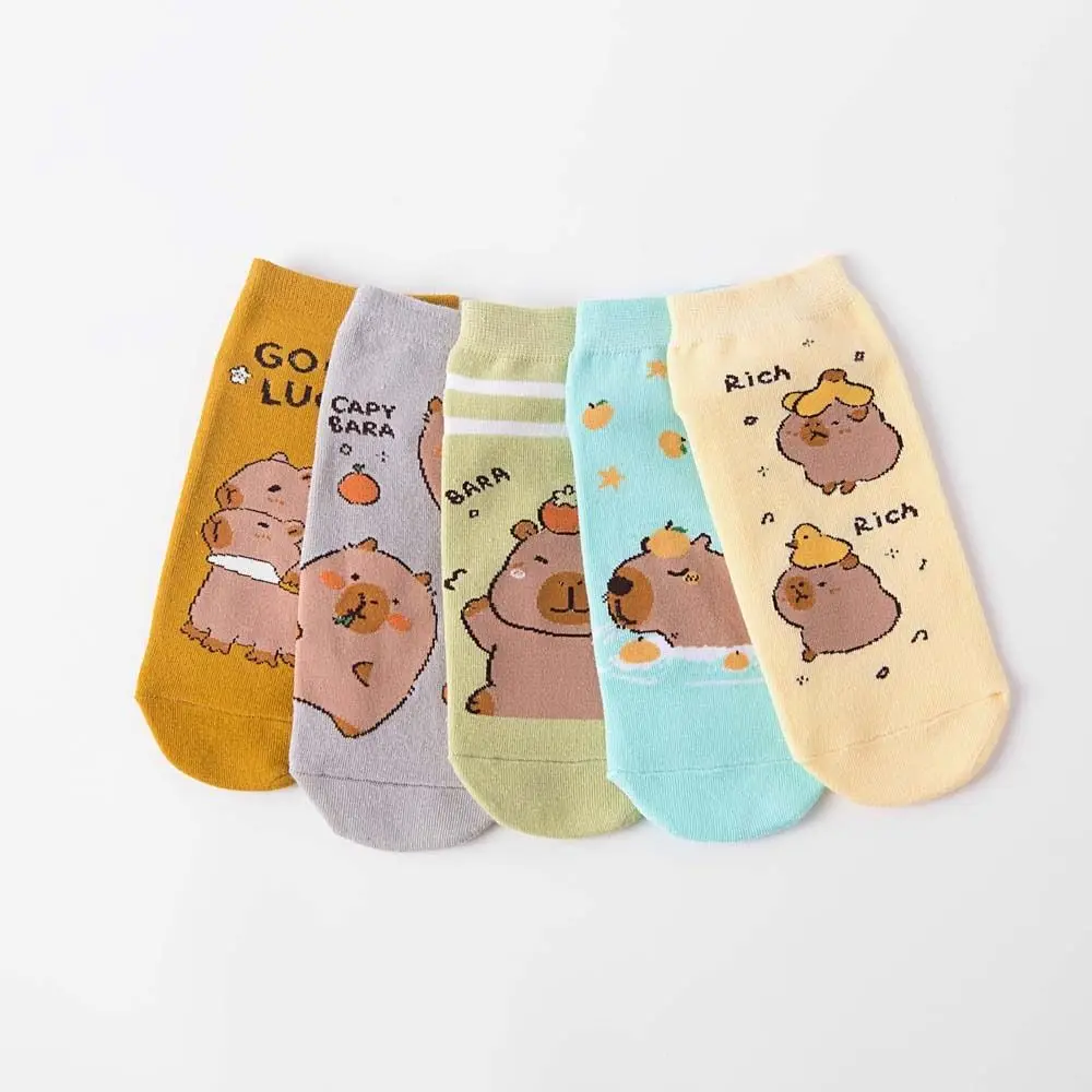 

Novelty Anime Capybara Socks Cotton Letter Short Ankle Socks Low Tube Kawaii Socks for Women Outdoor
