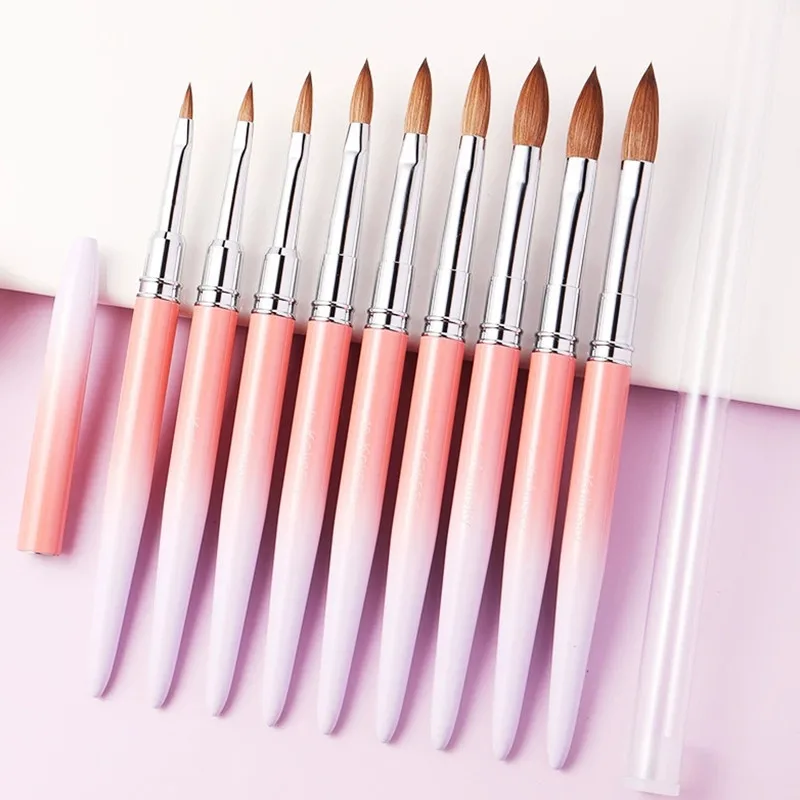 1PC Kolinsky Hair Nail Art Brush Acrylic UV Gel Carving Pen Brush Liquid Powder DIY Nail Painting Drawing Tools