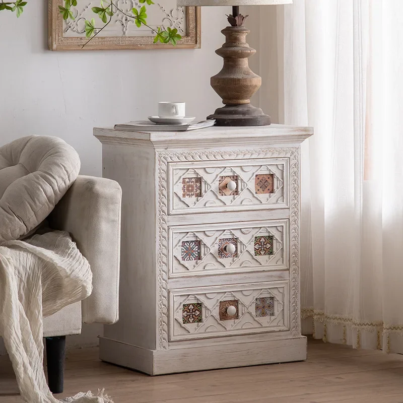 Exotic multi-functional entrance display cabinet, hotel living room with drawer printing cabinet, homestay personalized storage