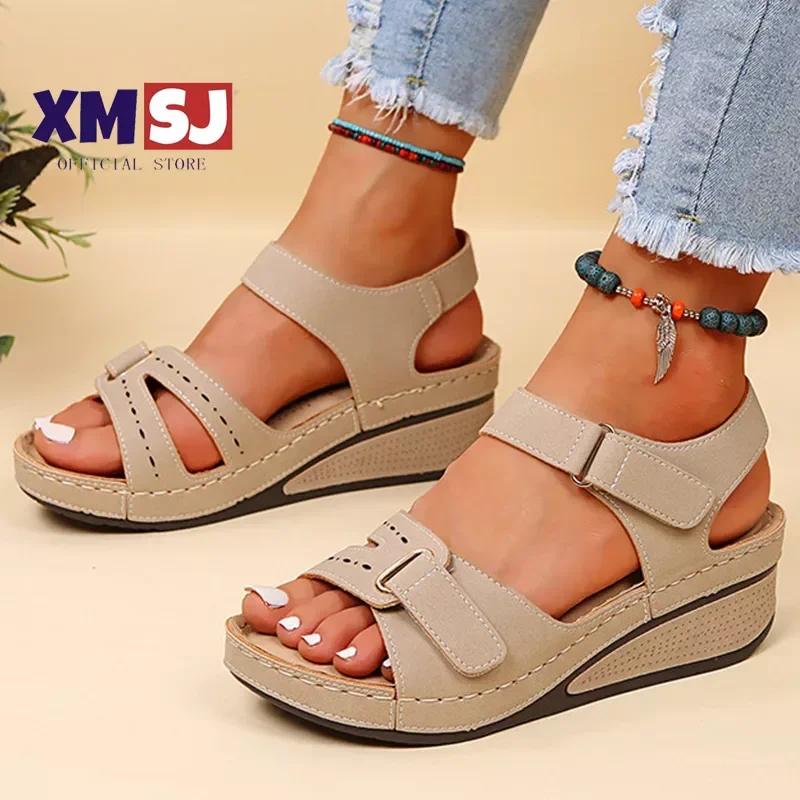 

Women Sandals Soft Bottom Wedge Heels Sandals Summer Shoes Women Platform Sandalias Mujer Elegant Wedges Shoes For Women Tacon