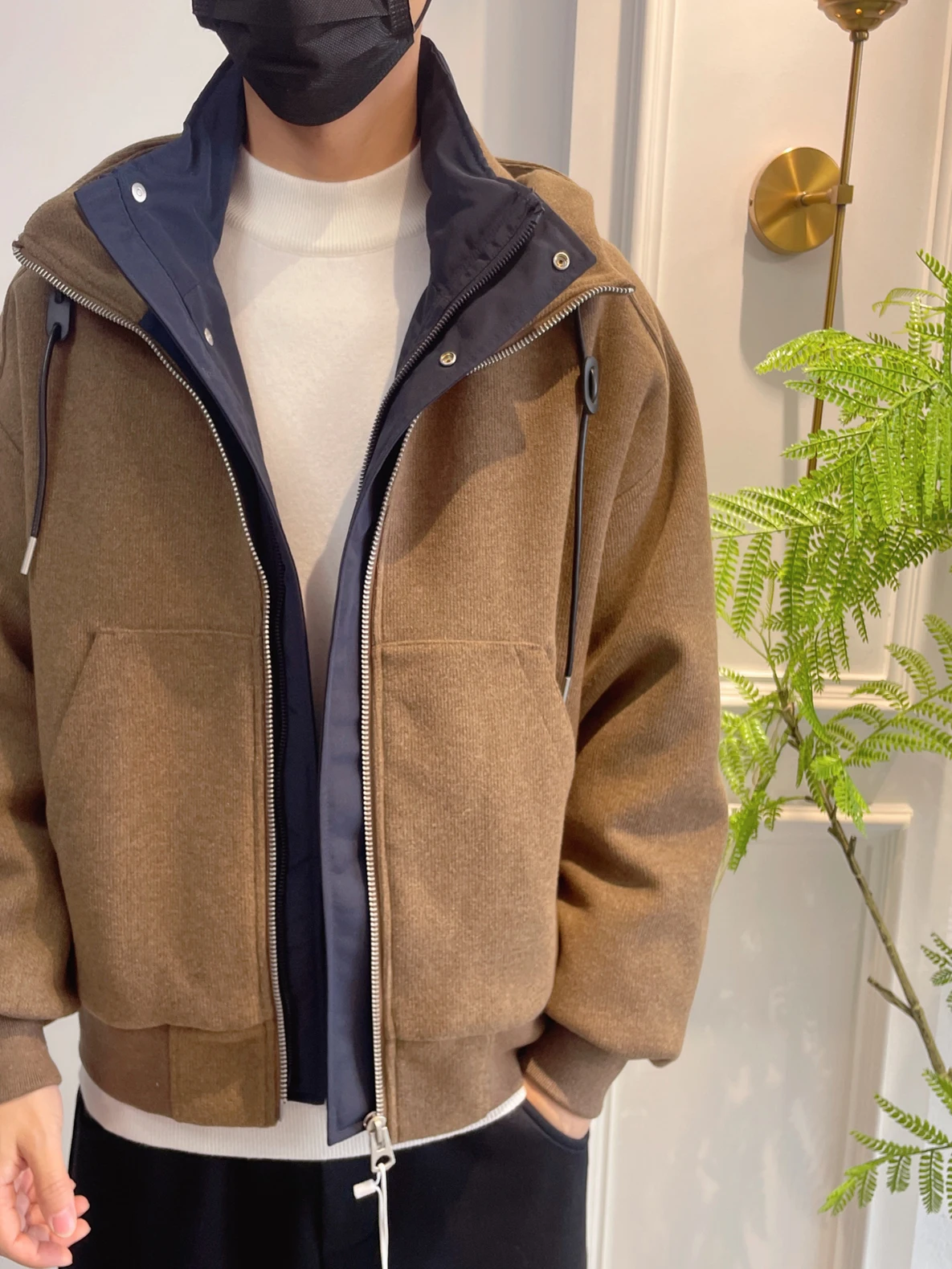 

Мужская модная зимняя куртка с капюшоном, шерстяная, пуховая, утепленная, из смесового полиэстера, для работы