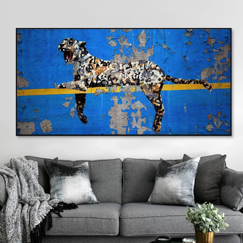 Banker Graffiti Tiger Posters and Prints Street Art Canvas Painting Hang In The Living Room Wall Art Picture Home Decoration