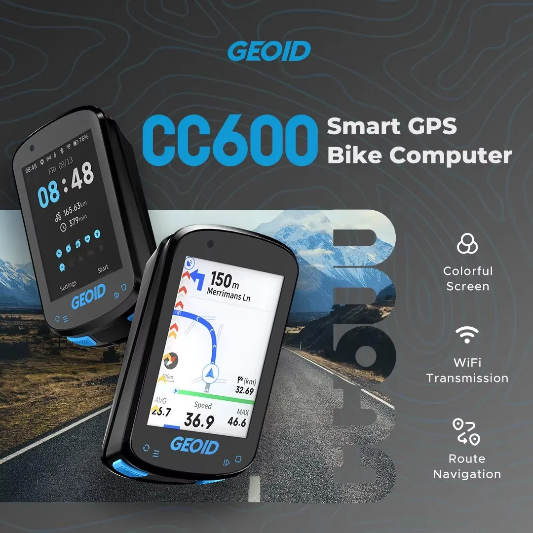 

Смарт-навигатор GEOID CC600, велосипедный компьютер, 11 языков, одометр, беспроводной Велосипедный спидометр, автоматический WIFI, ANT + одометр