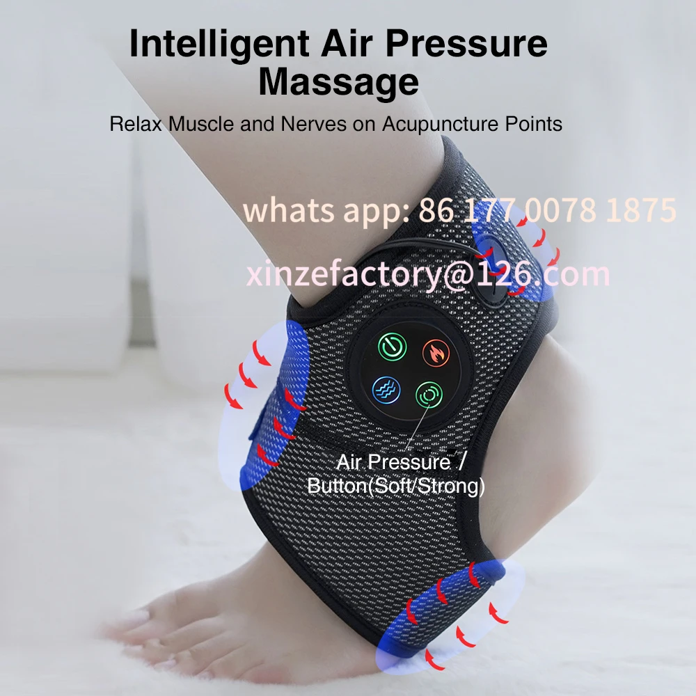 Customizable Smart Ankle Foot Massager Air Compression Vibration Hot Compress Left and Right Ankle Support Heating Pad