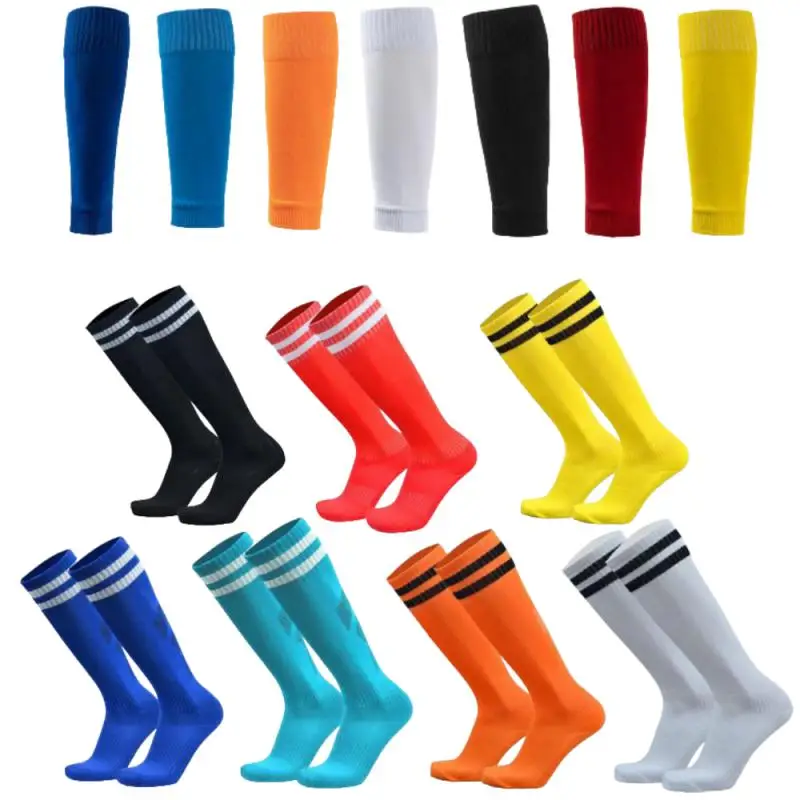 1 Set High Elastic Teenager Football Shin Guards Socks Leg Coveradult Outdoor Sports Protective Tools Non-slip Soccer Calf Socks