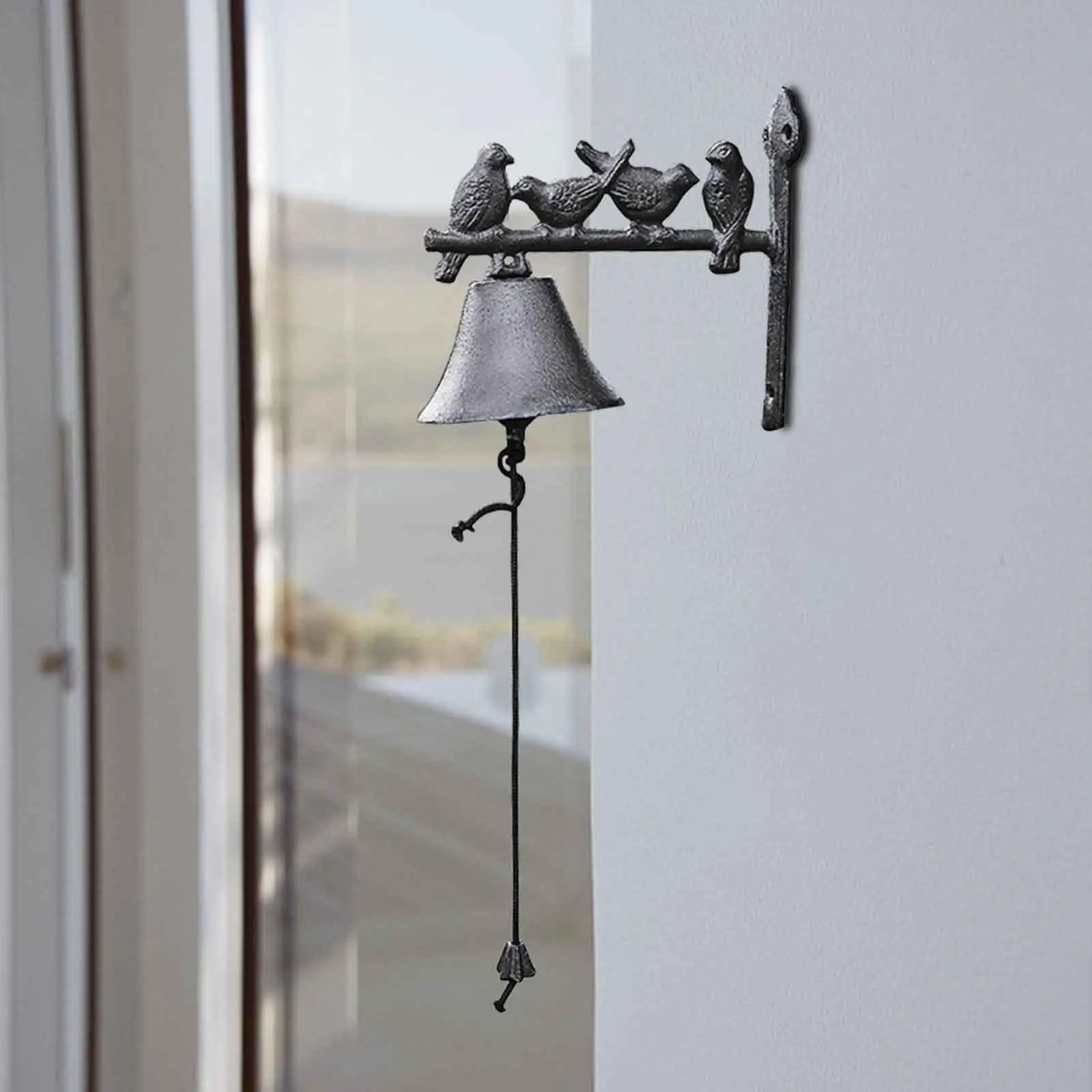 Уличный колокольчик для ужина, украшение в виде птиц, чугунный дверной звонок для дома на улице