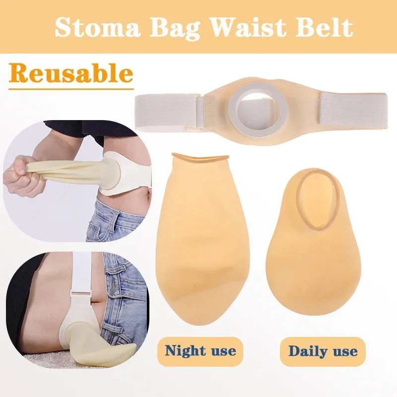 

Adjustable Ostomy Belt Waterproof Stoma Assit Accessory Stoma Supply Closure Bags for After Colostomy Ileostomy Care