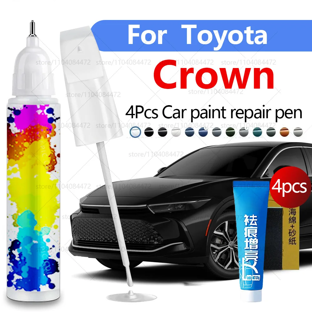 

Car Paint Repair Pen For 1995-2025 Toyota Crown Paint Scratch Repair Accessories 4PCS Black 202 Gray 1G3 White 090 Red 3U5 Blue