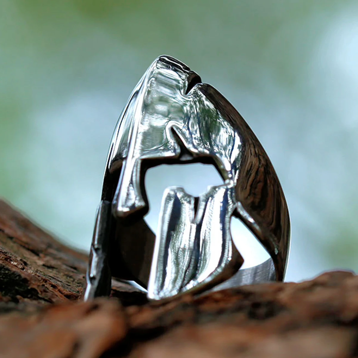 Nordic Viking Spartan Mask Ring Men\'s Stainless Steel Hip-hop Punk Biker Ring Fashion Charm Creative Male Jewelry Gift Wholesale