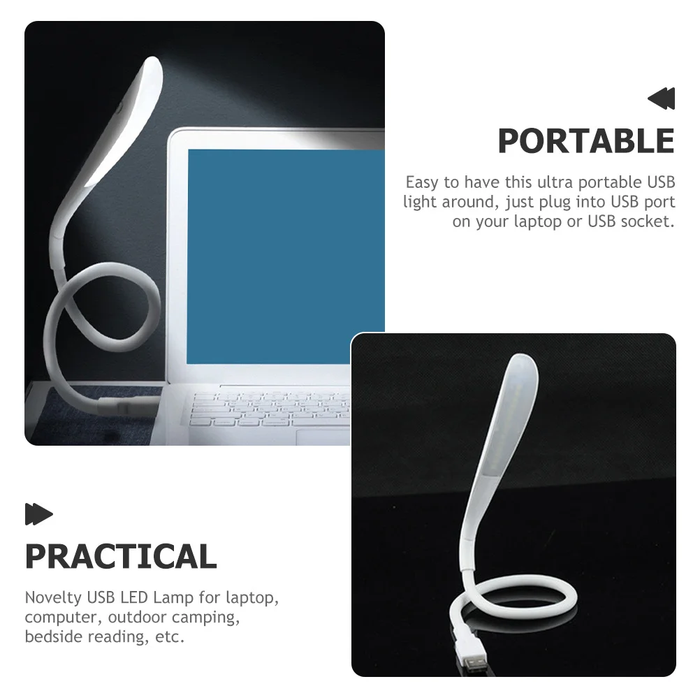 3-Brightness المحمولة العناية بالعين Led مصباح بمنفذ USB الرقبة المرنة لأجهزة الكمبيوتر المحمول لوحة المفاتيح ضوء الليل القراءة التخييم السفر #3