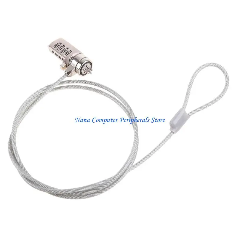 F68C Multipurpose 4 Digit Password Lock Laptop Combination Security Lock Cable Chain Laptop Anti-Theft Lock Durable