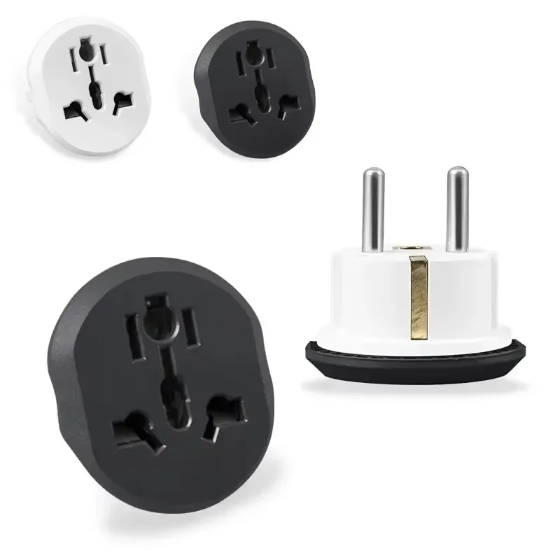 4.8mm EU Plug Adapter 16A 250V Travel Wall Adapter Converter 2 Round Socket Universal AU US UK CN To EU KR AC Electric Socket