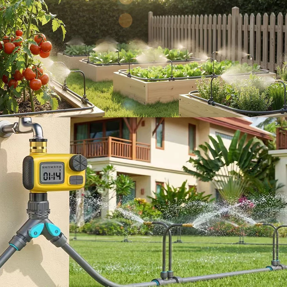 DIY Plant Irrigation Kit for Balcony For Garden Automatic Timer Drip for mist Stream Settings 360 Nozzle Adjustment
