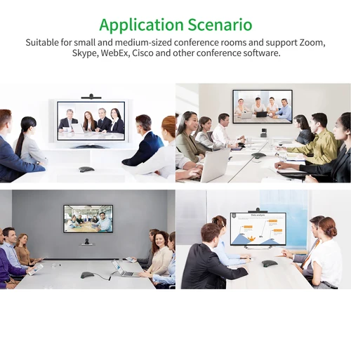 Imagen 2 del producto Micrófono de conferencia con altavoz USB, micrófono omnidireccional para ordenador 360 °   Pastilla de voz con tecla de silencio para Skype/videoconferencia