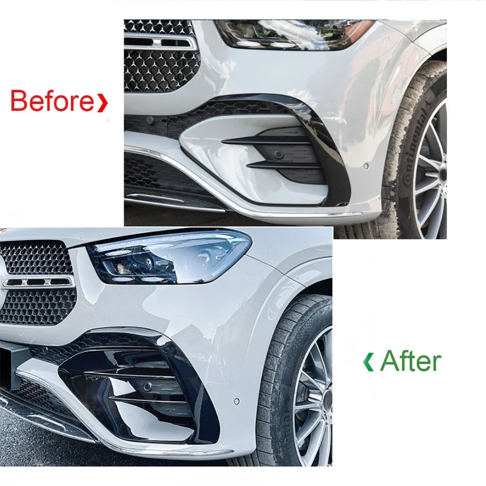 ABS Car Front Bumper Air Vent Trim Spoiler Canard Splitters for Mercedes Benz GLE Class W167 C167 GLE450 GLE53 AMG 2024+ Bodykit