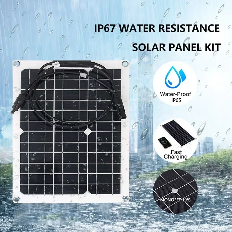 500W flexibles Solarpanel mit 100A-Controller, wasserdichtes Solarstrom-Kit für Wohnzwecke, Camping und Wohnmobile
