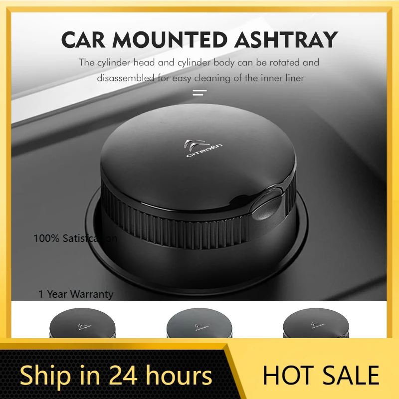

2026 Hot Car Sticker For Citroen Car Alloy Ashtray Flame Retardant Cigarette Holder Box C4 C3 C5 C1 C2 C6 C4L DS3 DS4 Berlingo P