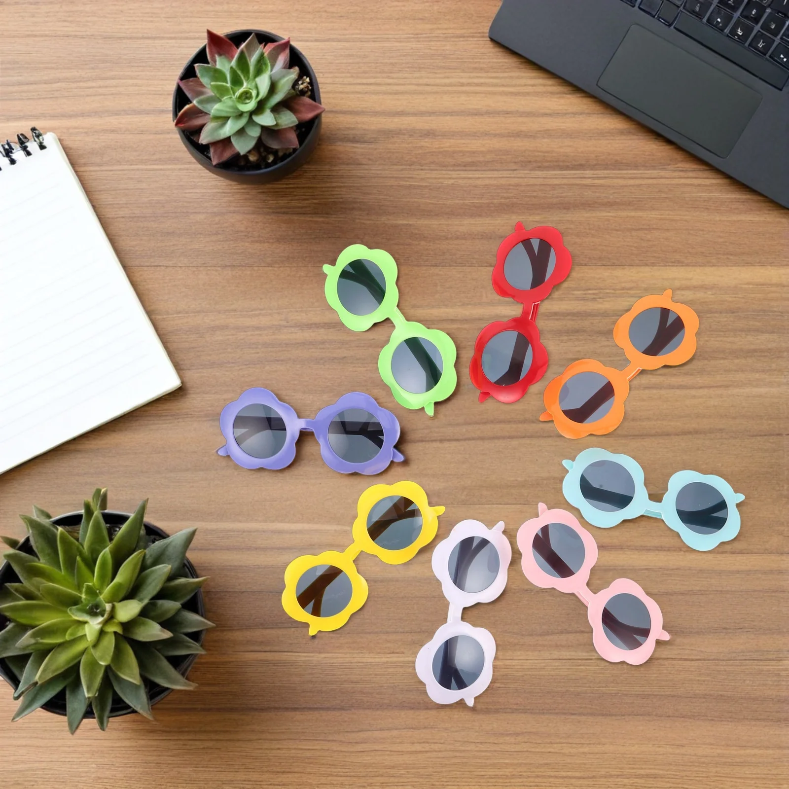 8 個のパーティー装飾メガネフラワーサングラスセット子供大人フェスティバルアイウェア小道具グローパーティー記念品マルディグラ誕生日