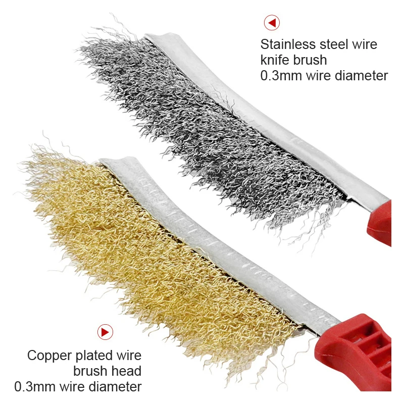 Multifunctional Wire Brush Copper Plated Stainless Steel Brush Cleaning Brush Metal Rust Removal Brush For Cleaning BBQ Grill