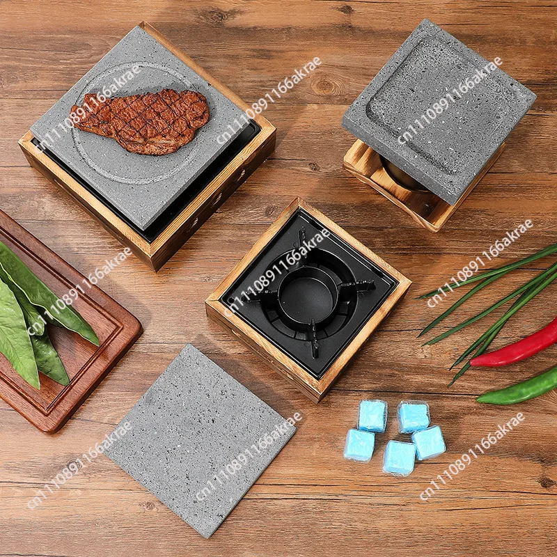 for Volcano Rock Grilled Steak Pan Pan Outdoor Home Grill Oven Alcohol Japanese Cuisine Teppan Stone Utensils