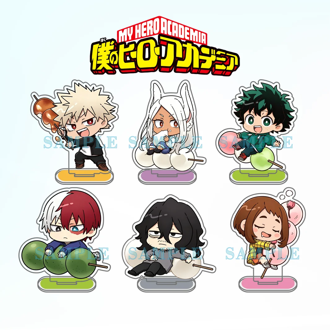 Hot Anime My Hero Academia Mini Chibi 10CM Acrylic Stand Keychain Deku/Shoto/Uravity Desktop ornaments Cosplay Accessories Gifts
