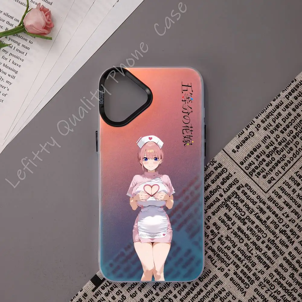 Q-quintessential Quintuplets جراب هاتف آيفون 16 15 14 13 12 11 برو ماكس ماتي أورورا متعدد الألوان الليزر التدرج Funda #3