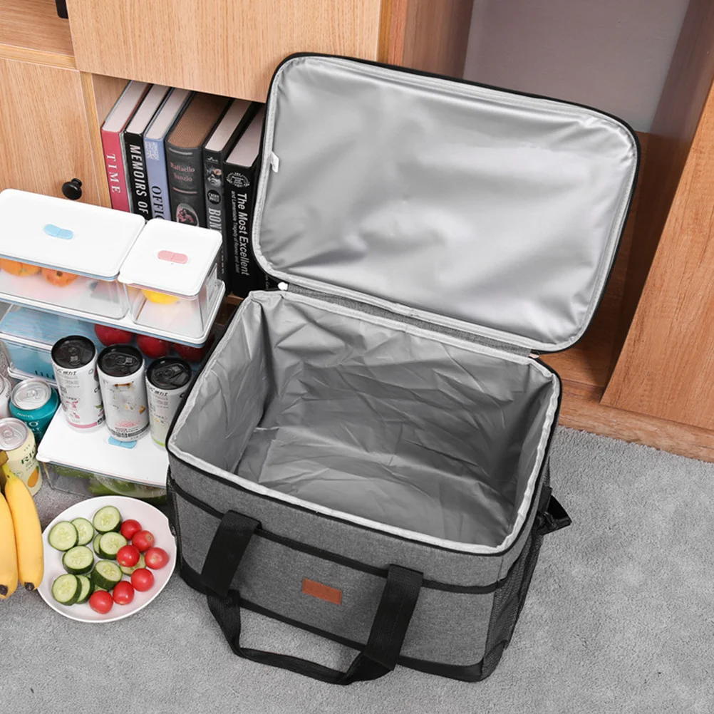 

1pc Large Capacity Insulated Lunch Tote Oxford Cloth Thermal Bag For Food Storage Portable Picnic Cooler Durable Bento Pouch