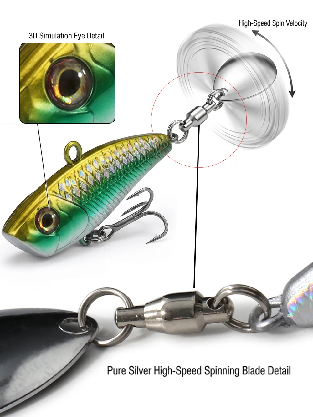GOBAIT Metall-VIB-Köder 8g 11g 21g Spinnerbait Harter Köder 3D-Augen Weitwurf-Jig für Barsch- und Forellenangeln 1-7 Stück Pesca-Angelausrüstung – Detail 2