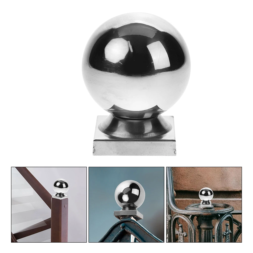 

2pcs Stainless Steel Handrail Balls Durable Metal Fence Post Caps Smooth Round Guardrail Cover For Staircase Railing Decor Large