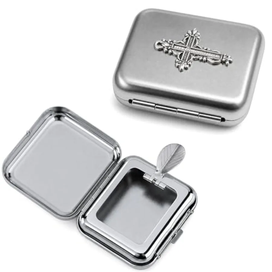 

Vintage Cross Portable Ashtray, Mini Pocket Metal Cigarette Ashtray with Lid, Windproof Ash Holder for Outdoor Travel, Car, Hom