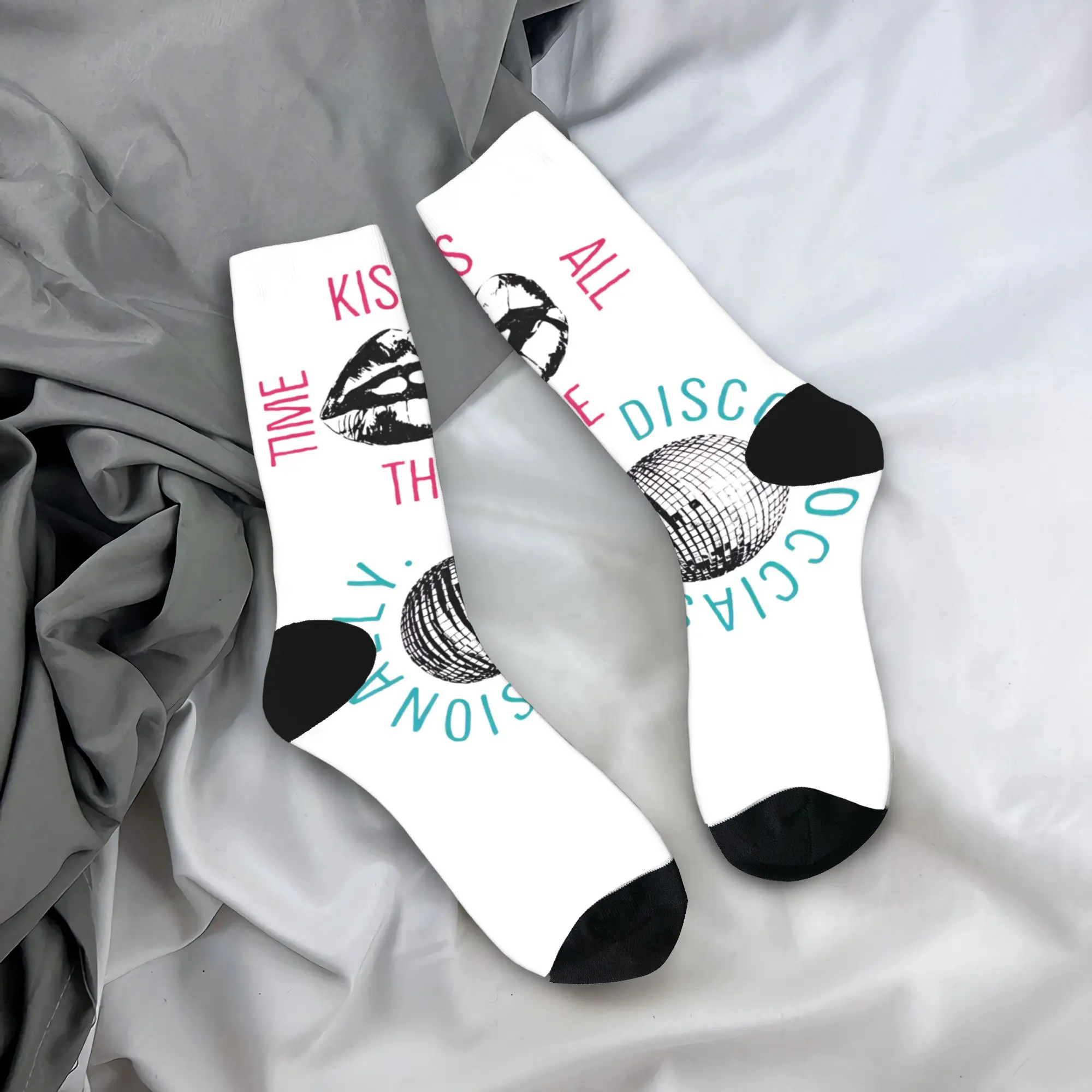 

H-Harry S-Styles Kiss all the time Stockings Design Funny Socks Spring Anti-Slip Socks Men's Outdoor Sports Breathable Socks